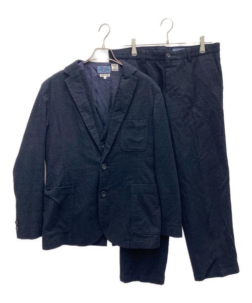 BLUE BLUE（ブルーブルー）BLUE BLUE (ブルーブルー) マイヤーレース3ピースセットアップ ネイビー サイズ:Lの古着・服飾アイテム