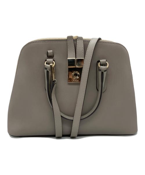 FURLA（フルラ）FURLA (フルラ) 2WAYレザーショルダーバッグ グレージュの古着・服飾アイテム