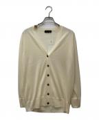 TOMORROW LANDトゥモローランド）の古着「エクストラファインウール Vネックカーディガン 12-02-34-02001TN」｜アイボリー