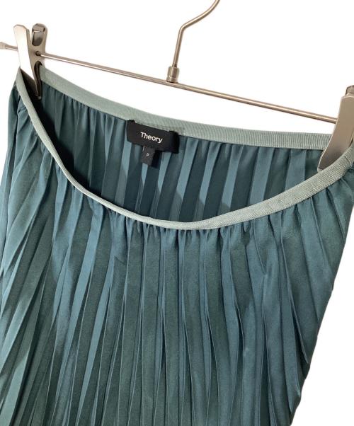 theory（セオリー）theory (セオリー) AIRY SATEEN HURRICANE PLEATS グリーン サイズ:P(5～7号)の古着・服飾アイテム