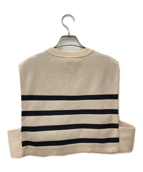 HYKE（ハイク）HYKE (ハイク) TRIPED SWEATER CROPPED TOP ベージュ サイズ:Freeの古着・服飾アイテム