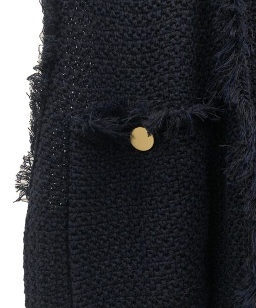 ADAWAS（アダワス）ADAWAS (アダワス) SUMMER TWEED KNIT VEST ネイビー サイズ:FREEの古着・服飾アイテム