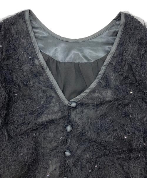 Ameri（アメリ）Ameri (アメリ) BRUSHED LACE VOLUME SLEEVE BLOUSE ブラック サイズ:Sの古着・服飾アイテム