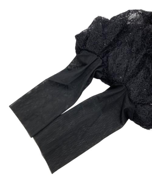 Ameri（アメリ）Ameri (アメリ) BRUSHED LACE VOLUME SLEEVE BLOUSE ブラック サイズ:Sの古着・服飾アイテム