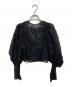 Ameri（アメリ）の古着「BRUSHED LACE VOLUME SLEEVE BLOUSE」｜ブラック