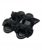 GEMMA LINNジェマ リン）の古着「ダブルリボンボリュームソールサンダル」｜ブラック