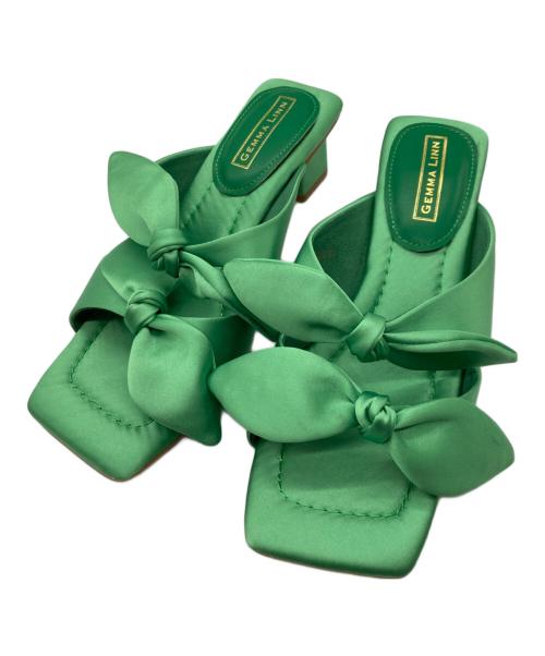 GEMMA LINN（ジェマ リン）GEMMA LINN (ジェマ リン) AKIKO KIZU (アキコ) リボンサテンサンダル グリーン サイズ:SIZE35の古着・服飾アイテム
