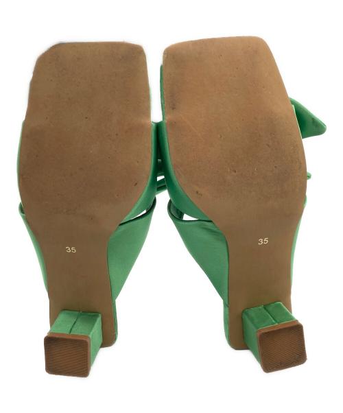 GEMMA LINN（ジェマ リン）GEMMA LINN (ジェマ リン) AKIKO KIZU (アキコ) リボンサテンサンダル グリーン サイズ:SIZE35の古着・服飾アイテム