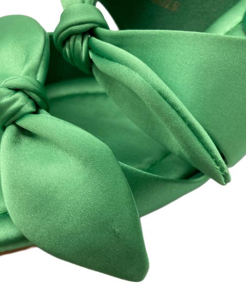 GEMMA LINN（ジェマ リン）GEMMA LINN (ジェマ リン) AKIKO KIZU (アキコ) リボンサテンサンダル グリーン サイズ:SIZE35の古着・服飾アイテム