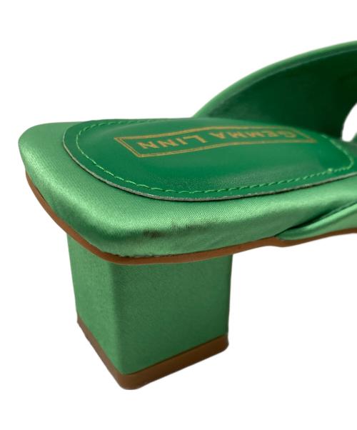 GEMMA LINN（ジェマ リン）GEMMA LINN (ジェマ リン) AKIKO KIZU (アキコ) リボンサテンサンダル グリーン サイズ:SIZE35の古着・服飾アイテム