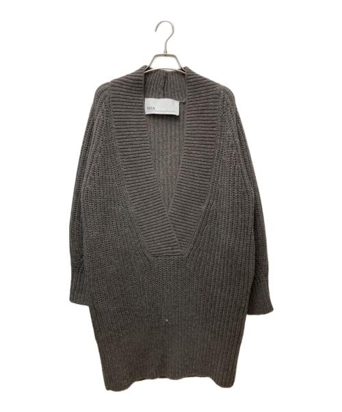 ticca（ティッカ）ticca (ティッカ) 深Vネックチュニック 0213422264 TBAA-264 ブラウン サイズ:Fの古着・服飾アイテム