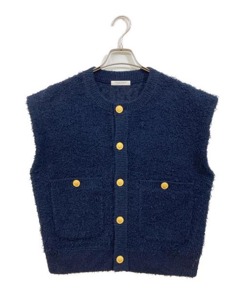 MACPHEE（マカフィー）MACPHEE (マカフィー) ツイーディー クルーネックジレ ネイビー サイズ:Sの古着・服飾アイテム