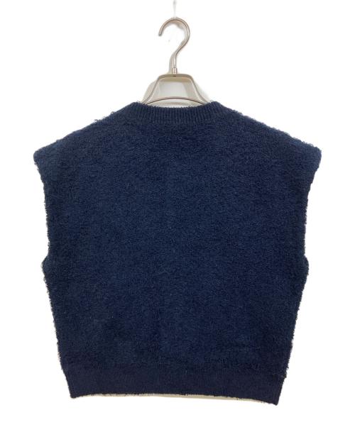 MACPHEE（マカフィー）MACPHEE (マカフィー) ツイーディー クルーネックジレ ネイビー サイズ:Sの古着・服飾アイテム