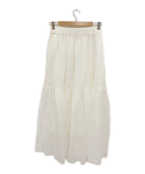 SACRA（サクラ）SACRA (サクラ) RAMIE LAWN SKIRT ホワイト サイズ:38の古着・服飾アイテム