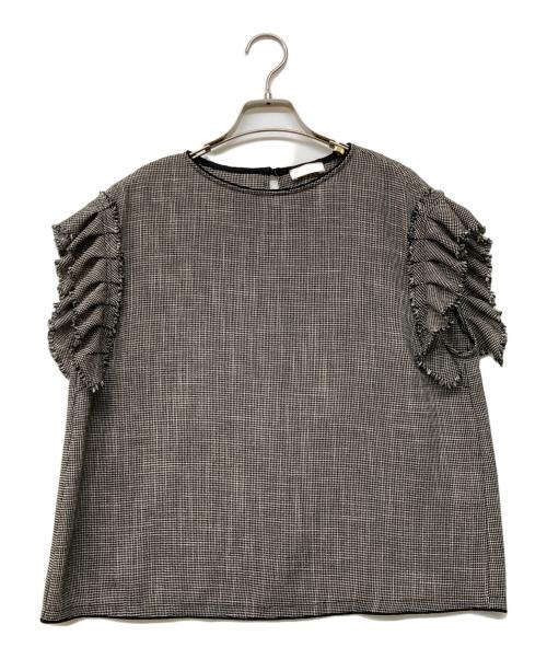 BALLSEY（ボールジィ）BALLSEY (ボールジィ) カラミ フリルスリーブブラウス ブラック サイズ:36の古着・服飾アイテム