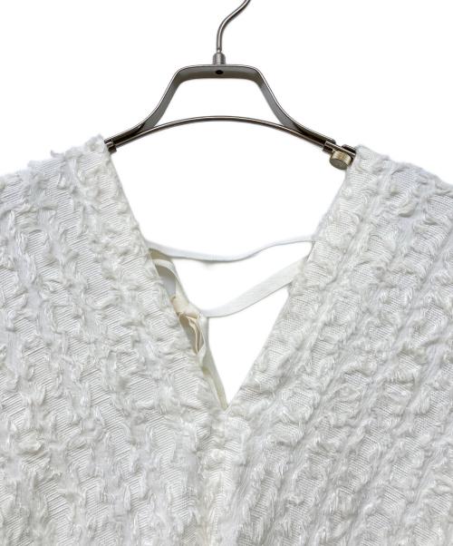 MACPHEE（マカフィー）MACPHEE (マカフィー) カットジャカード Vネックプルオーバー アイボリー サイズ:36の古着・服飾アイテム