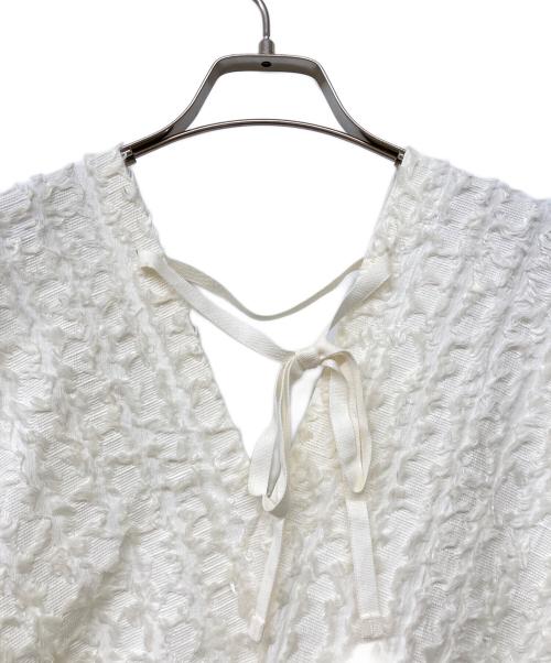 MACPHEE（マカフィー）MACPHEE (マカフィー) カットジャカード Vネックプルオーバー アイボリー サイズ:36の古着・服飾アイテム