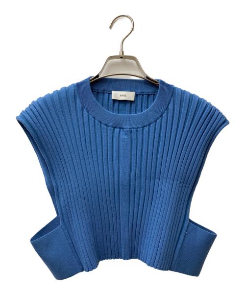 HYKE（ハイク）HYKE (ハイク) WIDE RIBBED CROPPED VEST ブルー サイズ:Freeの古着・服飾アイテム