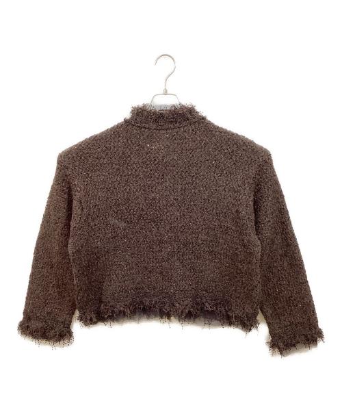 Curensology（カレンソロジー）Curensology (カレンソロジー) エトワールニットツイードカーディガン ブラウン サイズ:FREEの古着・服飾アイテム