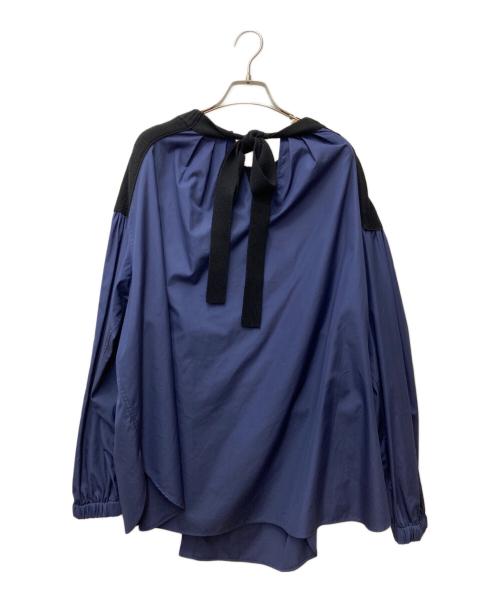 ESSEN .LAUTREAMONT（エッセン.ロートレアモン）ESSEN .LAUTREAMONT (エッセン.ロートレアモン) ニットドッキングブラウス 3172-36035 ネイビー サイズ:38の古着・服飾アイテム