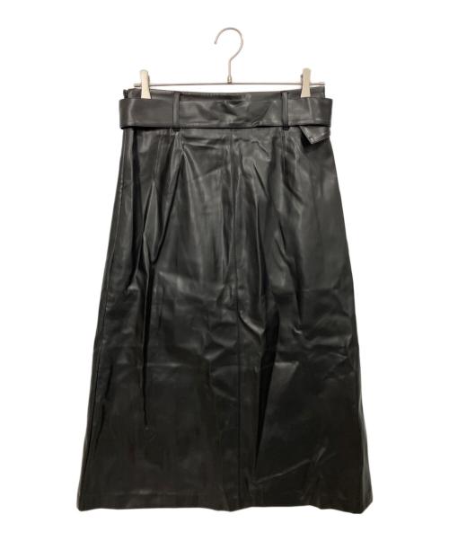 theory（セオリー）theory (セオリー) BEDFORD FAUX LEATHER/BELTED A LINE SK / フェイクレザースカート ブラック サイズ:4 未使用品の古着・服飾アイテム