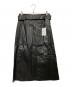 theory（セオリー）の古着「BEDFORD FAUX LEATHER/BELTED A LINE SK / フェイクレザースカート」｜ブラック