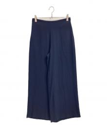 theory（セオリー）の古着「POWDER CREPE/WIDE LEG PO GH / ワイドパンツ」｜ネイビー
