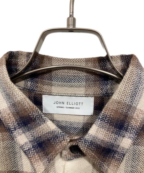 JOHN ELLIOTT（ジョン エリオット）JOHN ELLIOTT (ジョン エリオット) チェックシャツ ベージュ サイズ:2の古着・服飾アイテム