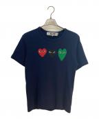 PLAY COMME des GARCONSプレイコムデギャルソン）の古着「プリントTシャツ」｜ネイビー