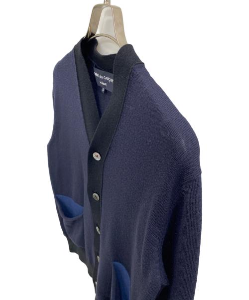 COMME des GARCONS HOMME（コムデギャルソン オム）COMME des GARCONS HOMME (コムデギャルソン オム) バイカラーカーディガン ネイビー サイズ:SIZE Sの古着・服飾アイテム
