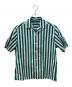 ESTNATION（エストネーション）の古着「ロンドンストライプオープンカラーシャツ」｜グリーン×ホワイト