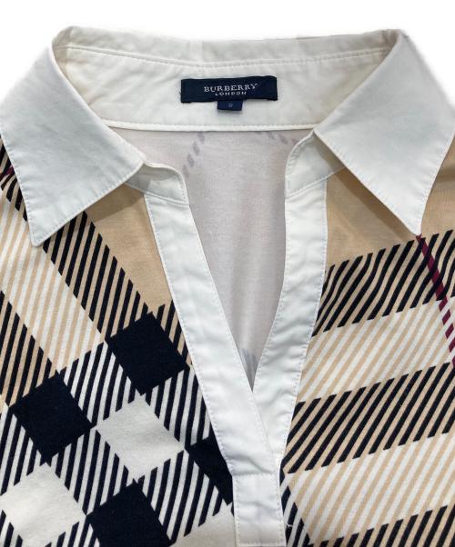 BURBERRY LONDON（バーバリーロンドン）BURBERRY LONDON (バーバリーロンドン) チェック柄スキッパーシャツ　FA076-053-14 ベージュ サイズ:2の古着・服飾アイテム