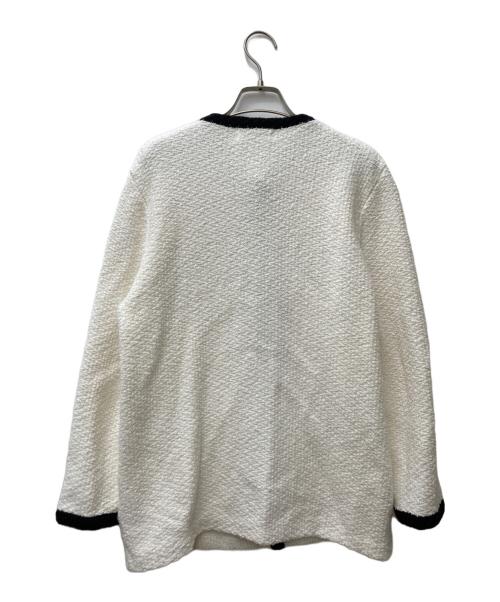 ARPEGE STORY（アルページュストーリー）ARPEGE STORY (アルページュストーリー) ノーカラーツイードジャケット ホワイト サイズ:2の古着・服飾アイテム