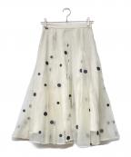 ARPEGE STORYアルページュストーリー）の古着「ラメ刺繍ドットスカート」｜ベージュ