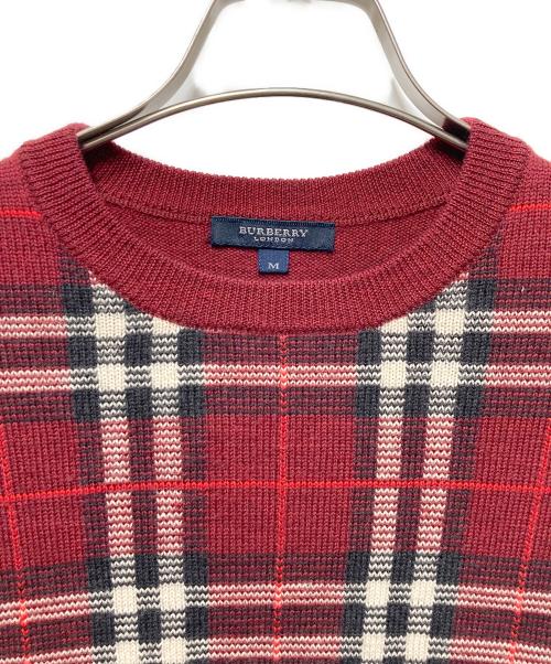 BURBERRY LONDON（バーバリーロンドン）BURBERRY LONDON (バーバリーロンドン) ノヴァチェックニット レッド サイズ:Ｍの古着・服飾アイテム