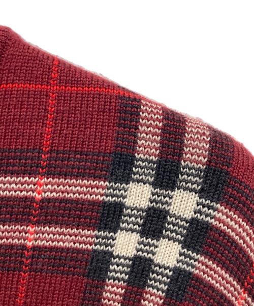 BURBERRY LONDON（バーバリーロンドン）BURBERRY LONDON (バーバリーロンドン) ノヴァチェックニット レッド サイズ:Ｍの古着・服飾アイテム