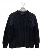 GUERNSEY WOOLLENSガンジーウーレンズ）の古着「ケーブルニット 15AW02」｜ブラック