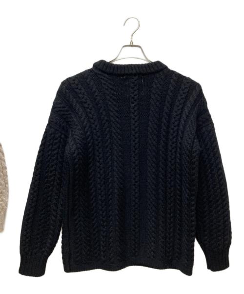GUERNSEY WOOLLENS（ガンジーウーレンズ）GUERNSEY WOOLLENS (ガンジーウーレンズ) ケーブルニット 15AW02 ブラック サイズ:38の古着・服飾アイテム