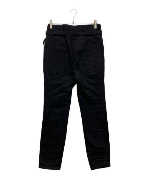 ato（アトウ）ato (アトウ) ベルト付サルエルデニムパンツ ブラック サイズ:46の古着・服飾アイテム
