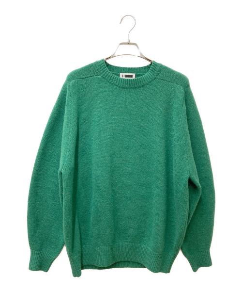 H BEAUTY&YOUTH（エイチ ビューティー&ユース）H BEAUTY&YOUTH (エイチ ビューティー&ユース) 5GAUGE CLASSIC WOOL BALLOON KNIT 1426-105-3820 グリーン サイズ:Sの古着・服飾アイテム