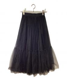 ARPEGE STORY（アルページュストーリー）の古着「チュール重ねスカート」｜ブラック