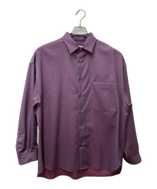 MAISON SPECIAL（メゾンスペシャル）MAISON SPECIAL (メゾンスペシャル) High Count Wool Prime-Over Shirt パープルの古着・服飾アイテム