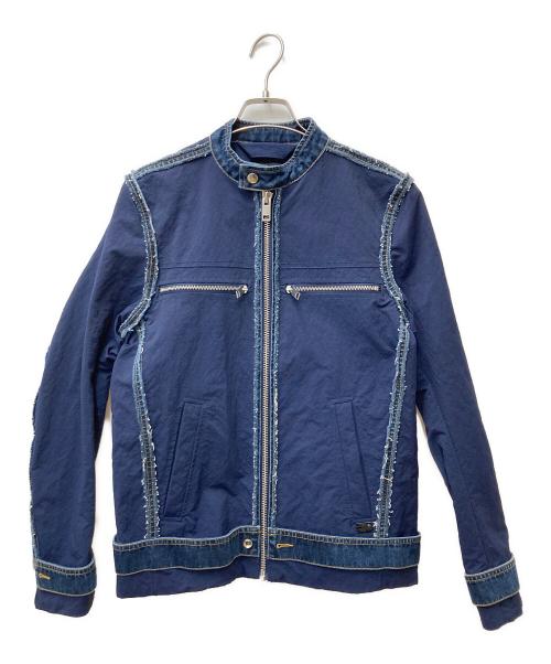 DIESEL（ディーゼル）DIESEL (ディーゼル) シングルライダースジャケット ネイビー サイズ:Sの古着・服飾アイテム