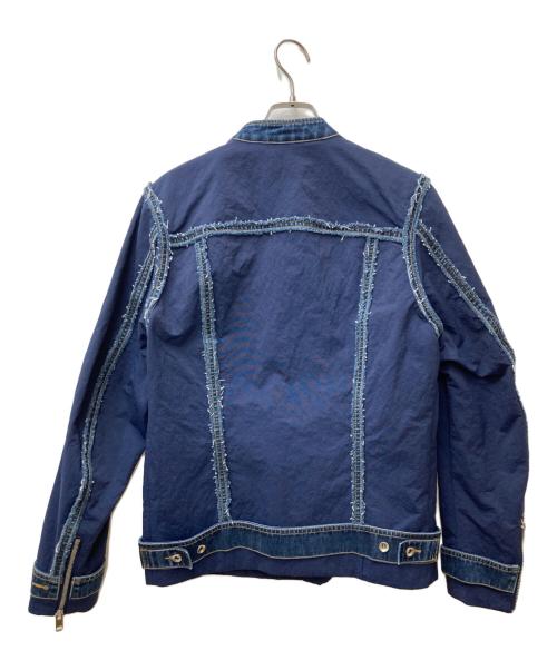 DIESEL（ディーゼル）DIESEL (ディーゼル) シングルライダースジャケット ネイビー サイズ:Sの古着・服飾アイテム