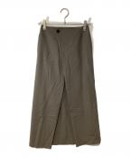 editionエディション）の古着「トロピカルウール ラップロングスカート」｜オリーブ