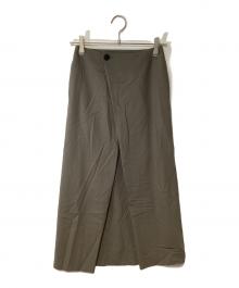 edition（エディション）の古着「トロピカルウール ラップロングスカート」｜オリーブ