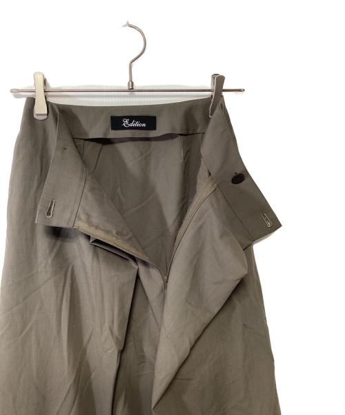 edition（エディション）edition (エディション) トロピカルウール ラップロングスカート オリーブ サイズ:34の古着・服飾アイテム