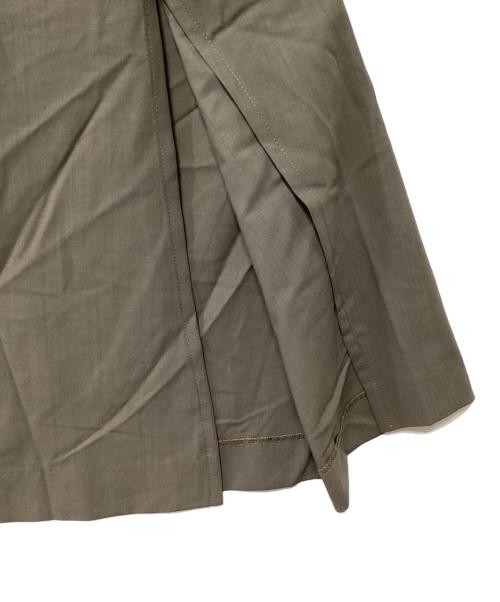 edition（エディション）edition (エディション) トロピカルウール ラップロングスカート オリーブ サイズ:34の古着・服飾アイテム