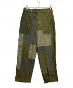 rebear by johnbullリベアバイジョンブル）の古着「パッチワークユーティリティーパンツ」｜オリーブ