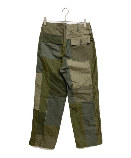 rebear by johnbull（リベアバイジョンブル）rebear by johnbull (リベアバイジョンブル) パッチワークユーティリティーパンツ オリーブ サイズ:Ｓの古着・服飾アイテム